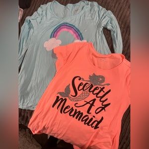 Justice girls lot shirts mermaid rainbow